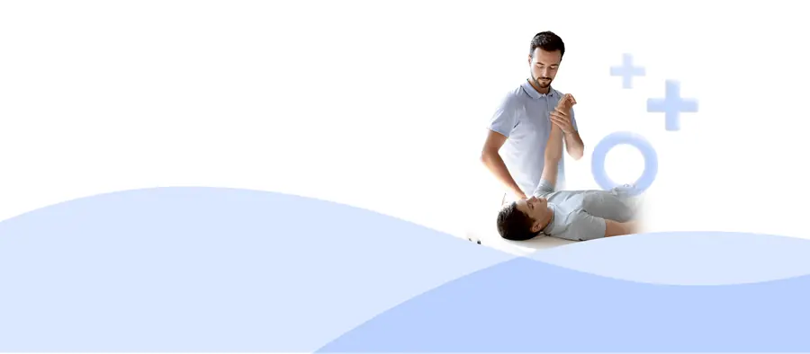 Physiotherapist treating a patient